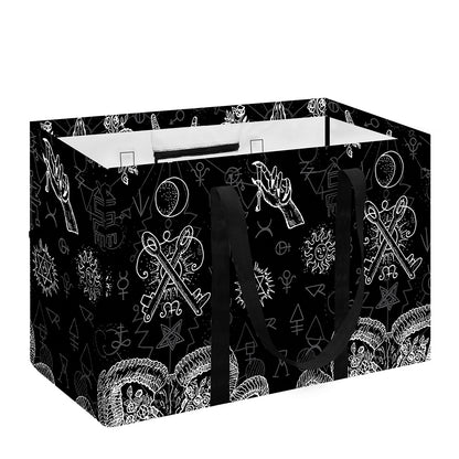 Black And White Wicca Gothic Print Utility Tote Bag