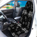 Black And White Wicca Gothic Print Waterproof Car Seat Cover
