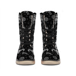 Black And White Wicca Gothic Print Winter Boots