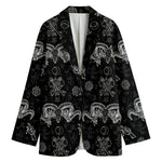 Black And White Wicca Gothic Print Women's Blazer