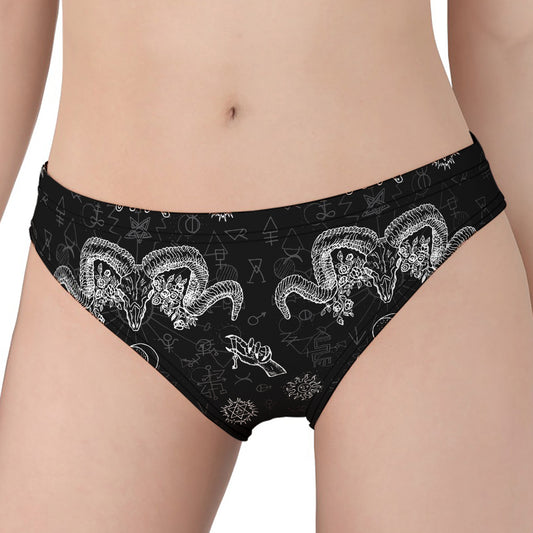 Black And White Wicca Gothic Print Women's Panties