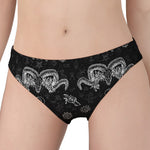 Black And White Wicca Gothic Print Women's Panties