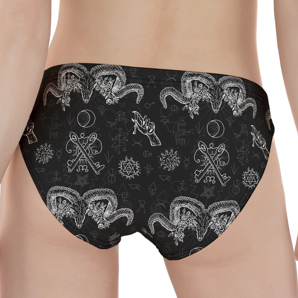 Black And White Wicca Gothic Print Women's Panties