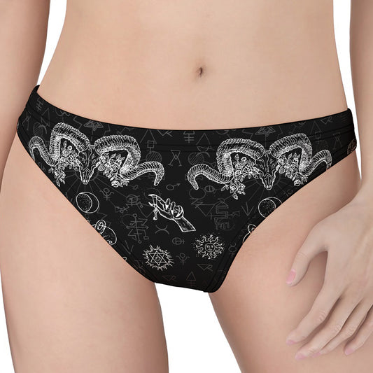 Black And White Wicca Gothic Print Women's Thong