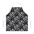 Black And White Wicca Pentagram Print Adjustable Apron