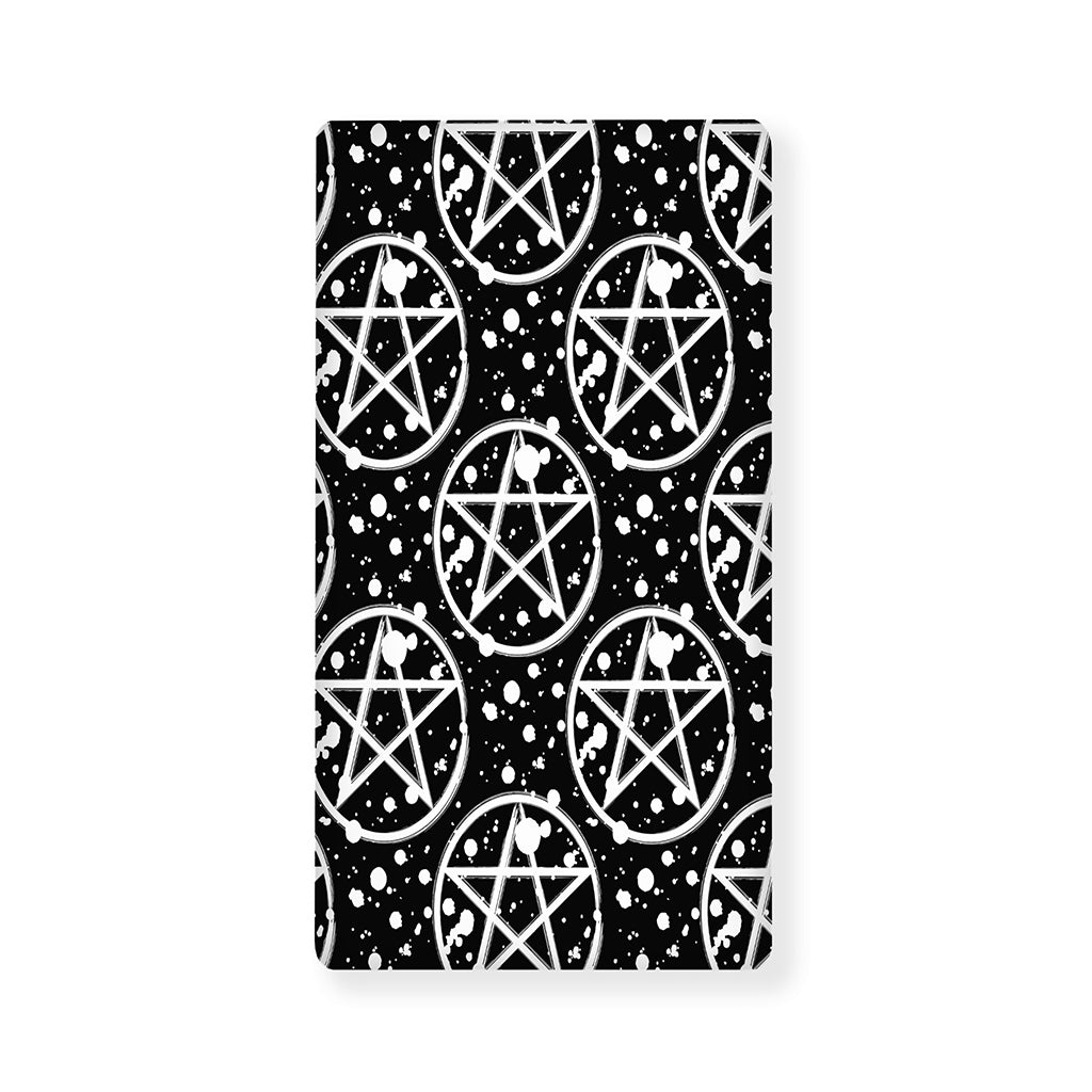 Black And White Wicca Pentagram Print Baby Crib Sheet