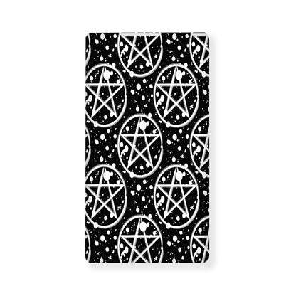 Black And White Wicca Pentagram Print Baby Crib Sheet