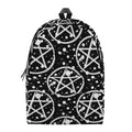 Black And White Wicca Pentagram Print School Backpack