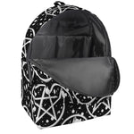 Black And White Wicca Pentagram Print Backpack