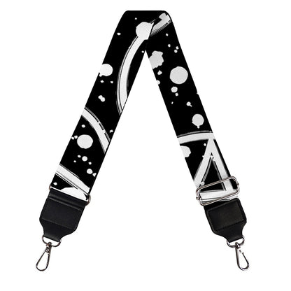 Black And White Wicca Pentagram Print Bag Strap