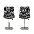 Black And White Wicca Pentagram Print Bar Stool Covers