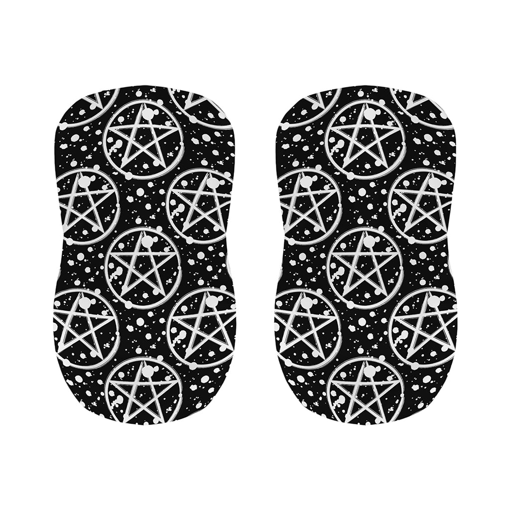Black And White Wicca Pentagram Print Bar Stool Covers