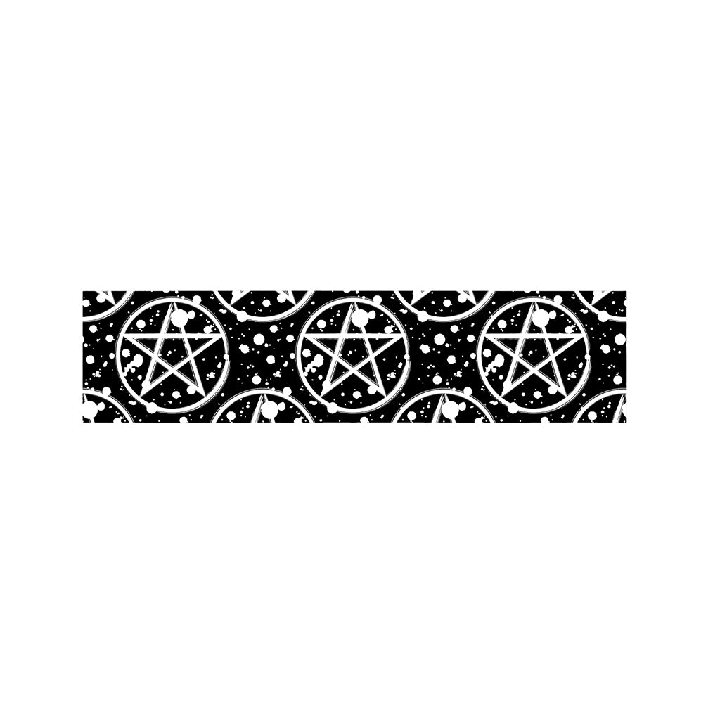 Black And White Wicca Pentagram Print Bed Runner