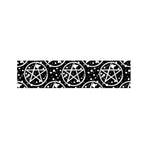 Black And White Wicca Pentagram Print Bed Runner