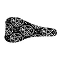 Black And White Wicca Pentagram Print Bicycle Seat Cover