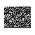 Black And White Wicca Pentagram Print Bifold Wallet
