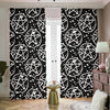 Black And White Wicca Pentagram Print Blackout Pencil Pleat Curtains