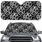 Black And White Wicca Pentagram Print Car Windshield Sun Shade