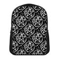 Black And White Wicca Pentagram Print Casual Backpack
