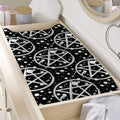 Black And White Wicca Pentagram Print Changing Pad Cover
