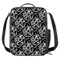 Black And White Wicca Pentagram Print Crossbody Lunch Bag