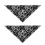 Black And White Wicca Pentagram Print Dog Bandana