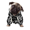 Black And White Wicca Pentagram Print Dog Zip Up Hoodie
