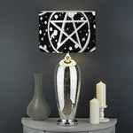 Black And White Wicca Pentagram Print Drum Lamp Shade