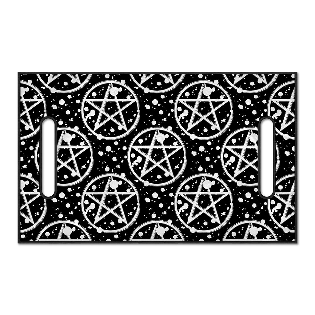 Black And White Wicca Pentagram Print Golf Cart Seat Cover