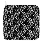 Black And White Wicca Pentagram Print Hand Towel