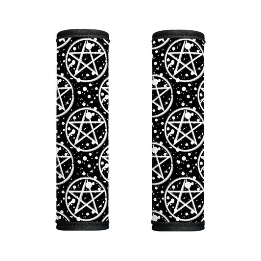 Black And White Wicca Pentagram Print Handle Covers