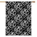 Black And White Wicca Pentagram Print House Flag