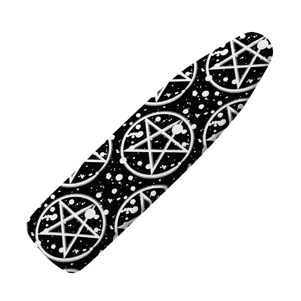 Black And White Wicca Pentagram Print Ironing Board Cover