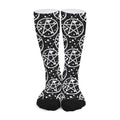 Black And White Wicca Pentagram Print Long Socks