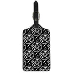 Black And White Wicca Pentagram Print Luggage Tag