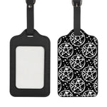 Black And White Wicca Pentagram Print Luggage Tag