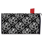 Black And White Wicca Pentagram Print Mailbox Cover