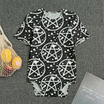 Black And White Wicca Pentagram Print Men's Bodysuit