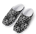 Black And White Wicca Pentagram Print Mesh Casual Shoes