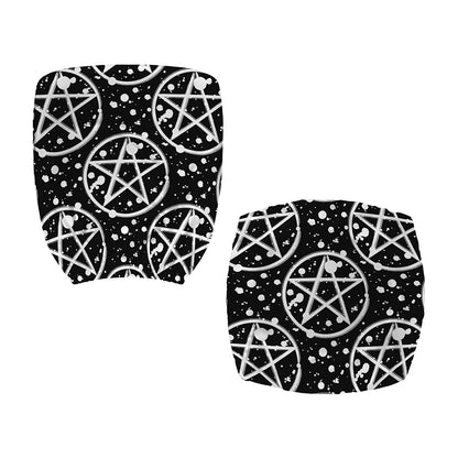 Black And White Wicca Pentagram Print Office Chair Cover