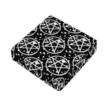 Black And White Wicca Pentagram Print Outdoor Seat Cushion Cover