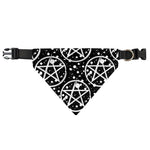 Black And White Wicca Pentagram Print Over The Collar Dog Bandana