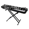 Black And White Wicca Pentagram Print Piano Keyboard Cover