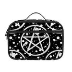 Black And White Wicca Pentagram Print Portable Lunch Bag