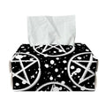 Black And White Wicca Pentagram Print Rectangle Tissue Box Cover