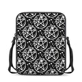 Black And White Wicca Pentagram Print Rectangular Crossbody Bag