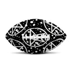 Black And White Wicca Pentagram Print Rugby Ball