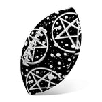 Black And White Wicca Pentagram Print Rugby Ball