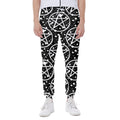 Black And White Wicca Pentagram Print Joggers