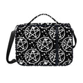 Black And White Wicca Pentagram Print Shoulder Strap Bible Bag